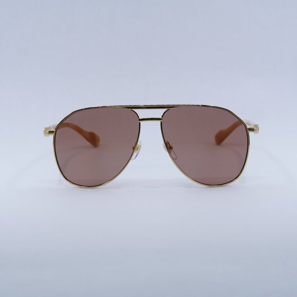 ?️ New Gucci GG1220S 003 Sunglasses - Gold Frame, Cognac Lenses main image 11